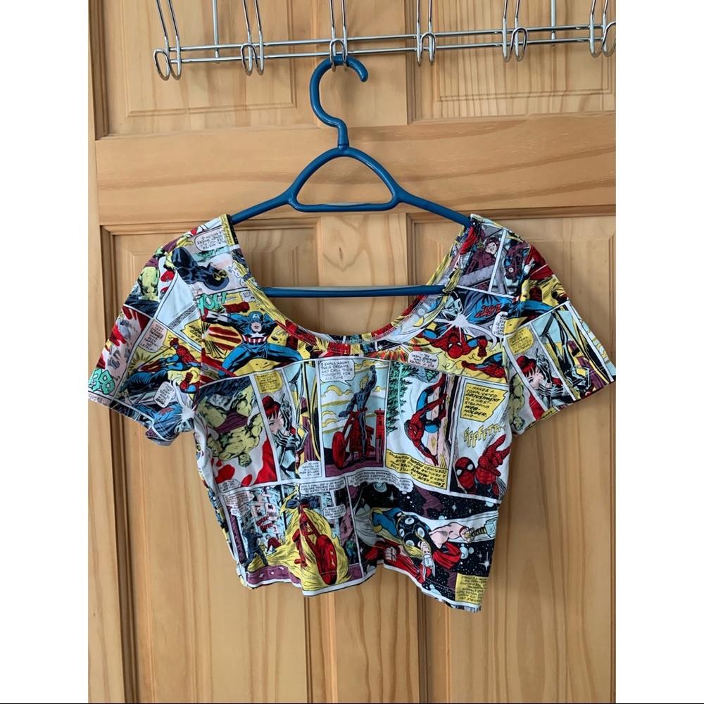 superhero comic book crop top